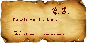 Metzinger Barbara névjegykártya